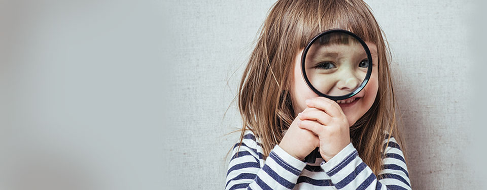 Girl with Magnifying Glass Banner Branding